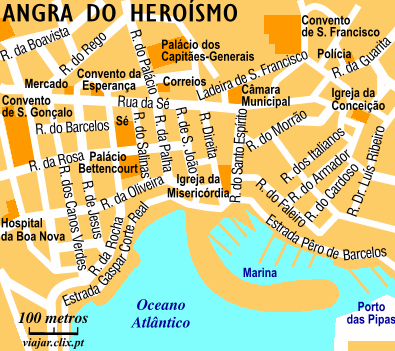 Mapa: Angra do Herosmo Centro