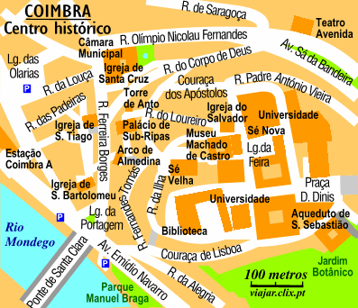 Mapa: Coimbra: Centro Histórico