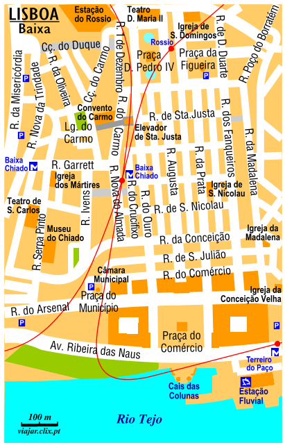 Map: Lisbon: Pombal Downtown