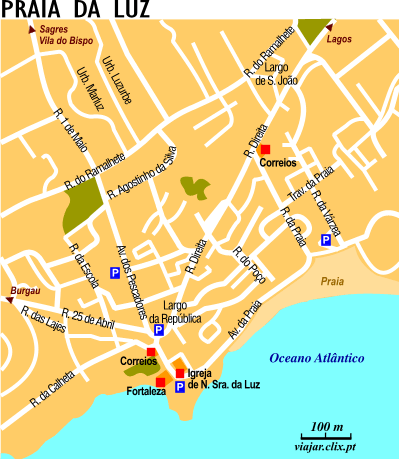 Mapa: Praia da Luz