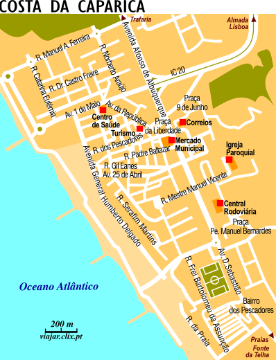 Mapa: Costa de Caparica