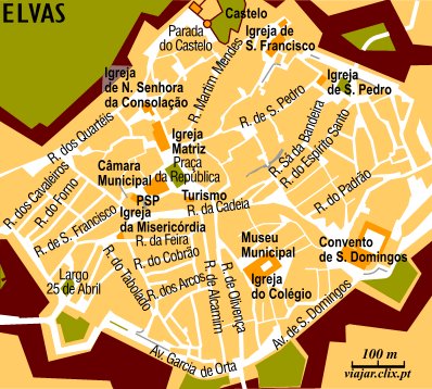 Mapa: Elvas: Centro