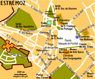 Map: Estremoz: Centre