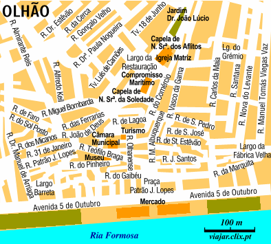 Mapa: Olhão Centro