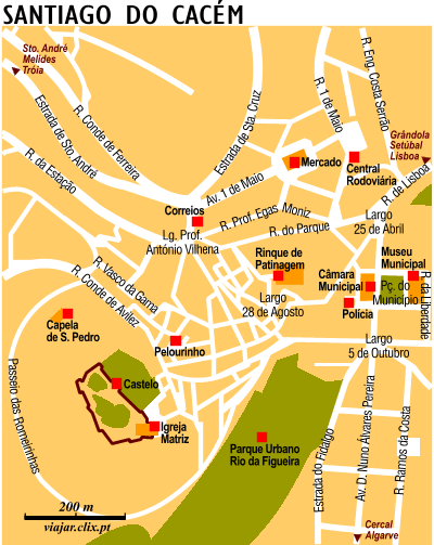Mapa: Santiago do Cacém